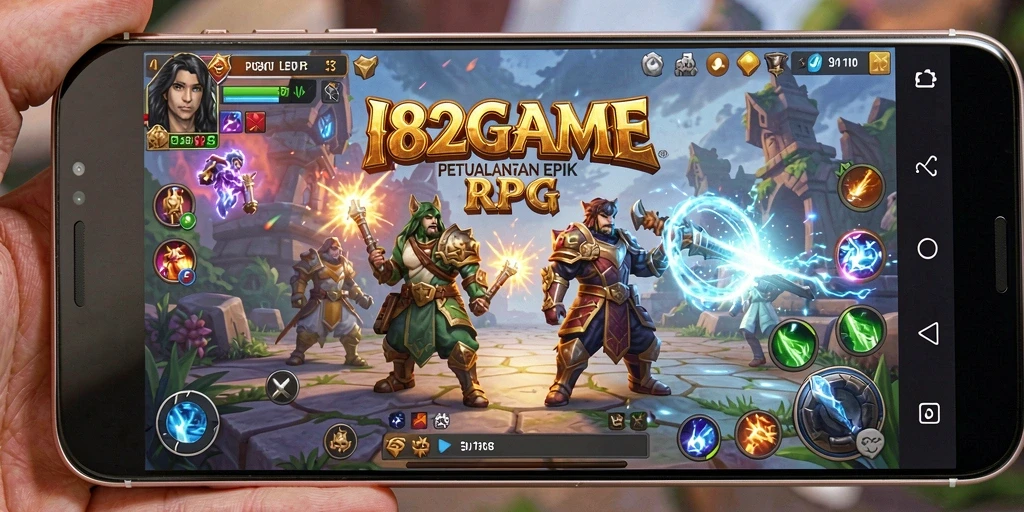 Tangkapan layar yang menampilkan aksi intens dalam permainan RPG 182GAME.