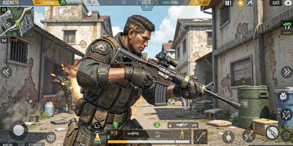 Tampilkan aksi mendebarkan AGEN878 dalam pertempuran FPS.