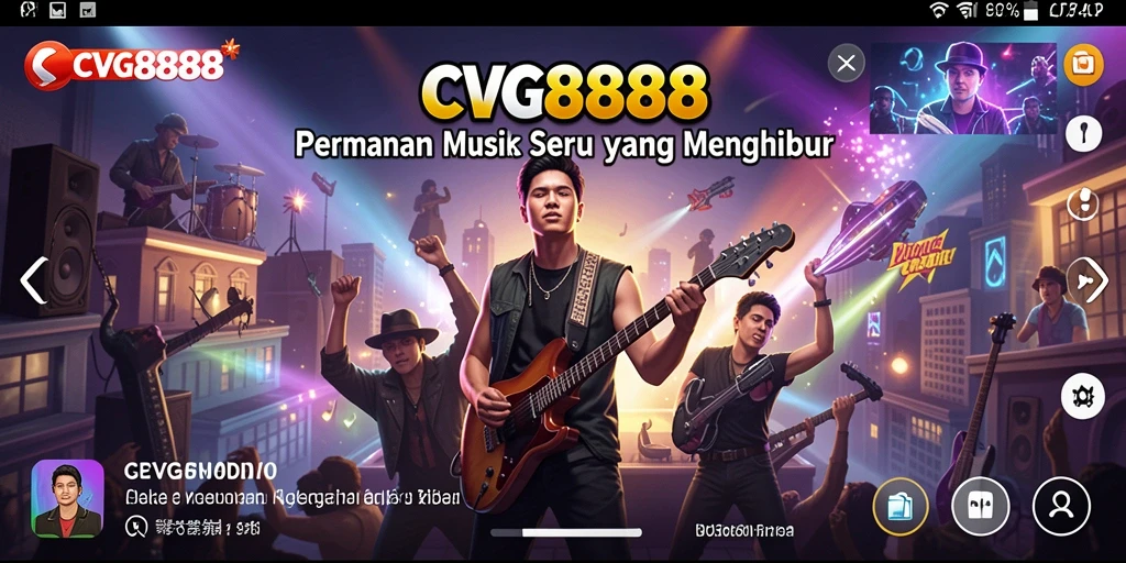 Tampilan gameplay CVG8888 saat menebak lagu dengan seru.