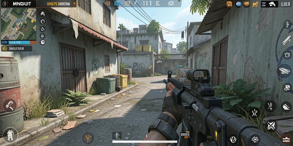 Screenshot gameplay FPS MNDUIT yang menegangkan.