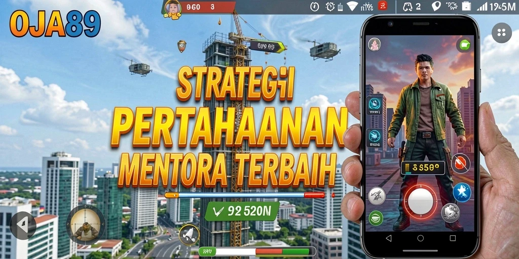 Tampilan gameplay yang menegangkan dalam OJA89 Tower Defense.