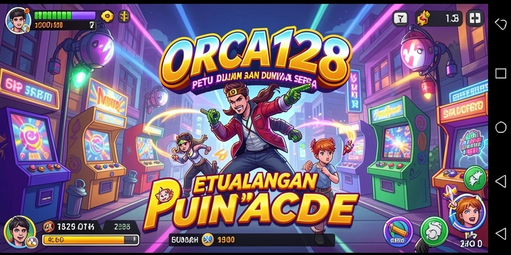 Tampilan screenshot <strong>ORCA128</strong> menampilkan aksi seru dan penuh warna dalam gameplay Arcade.