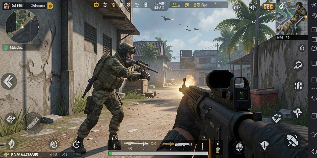 Screenshot menampilkan aksi seru dalam permainan RAJABUAYA89 FPS.