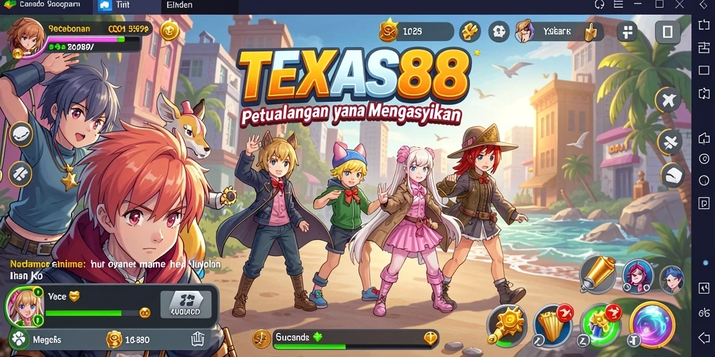 Screenshot gameplay TEXAS88 menampilkan karakter Anime dalam aksi.